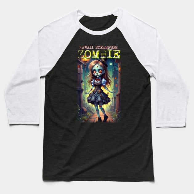 Kawaii Steampunk Zombie 03 Baseball T-Shirt by KawaiiDread